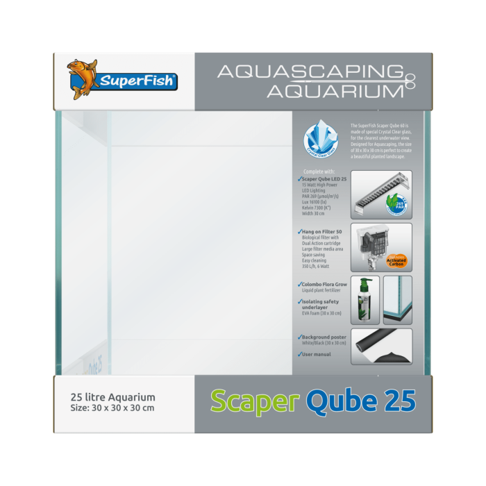 Купити Scaper Qube 25 — стильний скляний куб-акваріум 25 л для акваскейпу
