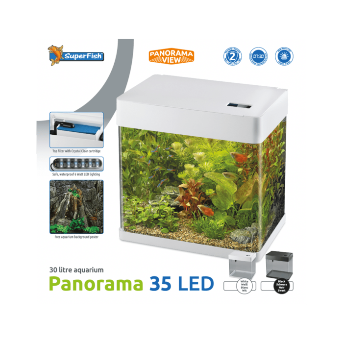 Купити SuperFish Panorama 35 LED White — панорамний акваріум 35 л з LED