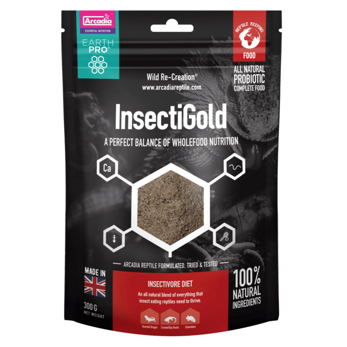 ARCADIA EARTH PRO INSECTI GOLD 300 GRAM (R9100100) корм для комахоїдних
