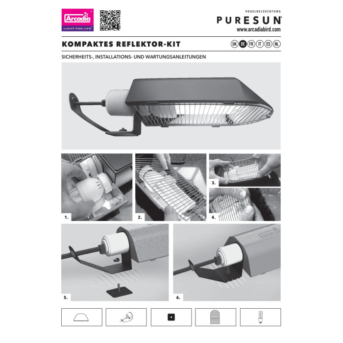 ARCADIA PURESUN COMPACT LAMP REFLECTOR KIT (R2100055) лампа для птахів