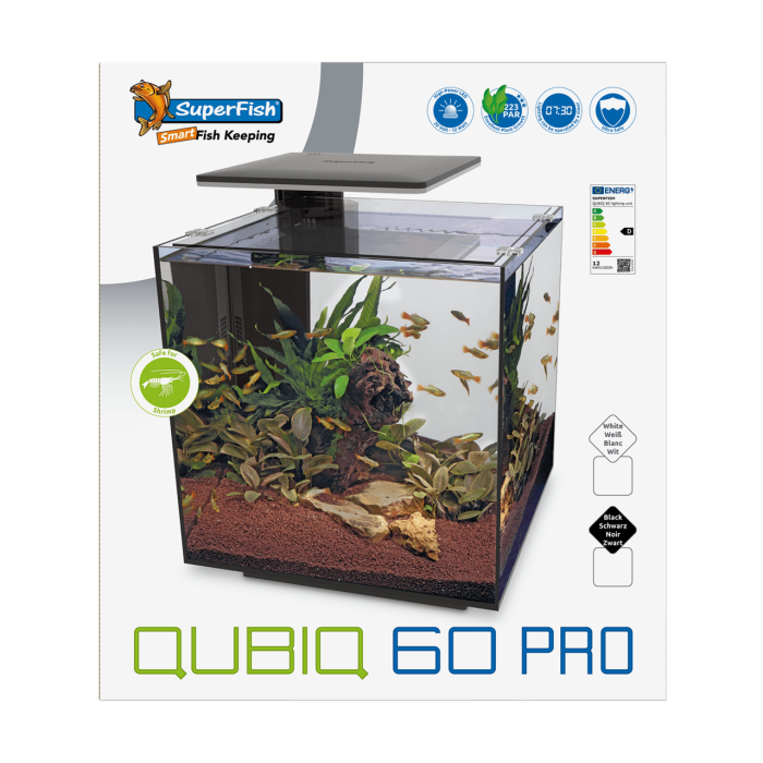Купити SuperFish QubiQ 60 LED Black — стильний куб-акваріум 60 л для дому або офісу