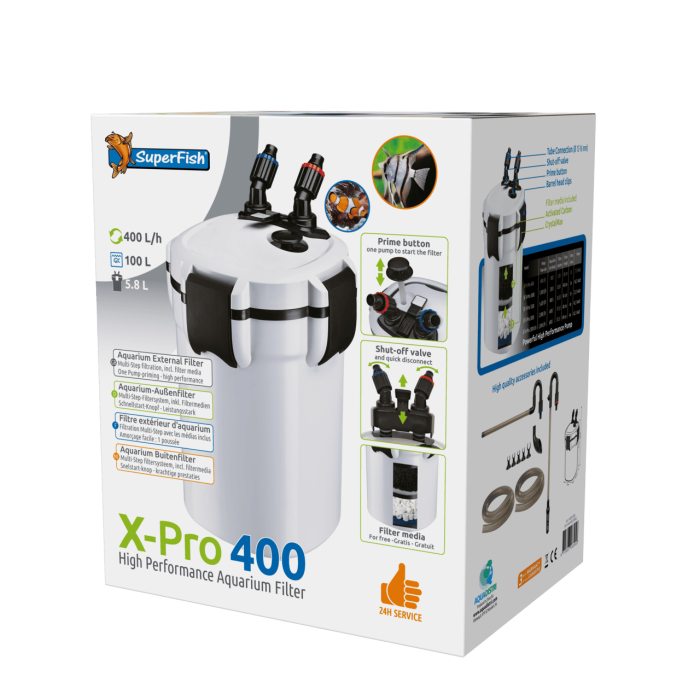 Купить внешний фильтр SUPERFISH X PRO 400 для аквариума до 100л.