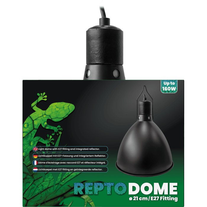 Купити REPTO DOME E27 21CM BLACK – світильник для тераріуму з керамічним патроном
